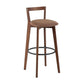 Simple Brown Wood Barstool Nordic Indoor Tall Stool with Upholstered Coffee 1 Piece Clearhalo 'Bar Furniture' 'Bar Stools' 'bar_stools' 'furn' 'furn_bar_stools' 'furniture_bar_stools' 'Kitchen & Dining Furniture' 'kitchen&dining_furn' 'kitchen' 'kitchen_furn' Furniture' 4431179