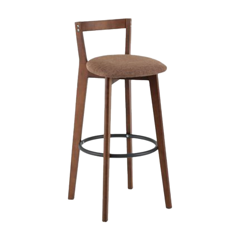 Simple Brown Wood Barstool Nordic Indoor Tall Stool with Upholstered Coffee 1 Piece Clearhalo 'Bar Furniture' 'Bar Stools' 'bar_stools' 'furn' 'furn_bar_stools' 'furniture_bar_stools' 'Kitchen & Dining Furniture' 'kitchen&dining_furn' 'kitchen' 'kitchen_furn' Furniture' 4431179
