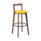 Simple Brown Wood Barstool Nordic Indoor Tall Stool with Upholstered Yellow 1 Piece Clearhalo 'Bar Furniture' 'Bar Stools' 'bar_stools' 'furn' 'furn_bar_stools' 'furniture_bar_stools' 'Kitchen & Dining Furniture' 'kitchen&dining_furn' 'kitchen' 'kitchen_furn' Furniture' 4431184
