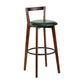 Simple Brown Wood Barstool Nordic Indoor Tall Stool with Upholstered Blackish Green 1 Piece Clearhalo 'Bar Furniture' 'Bar Stools' 'bar_stools' 'furn' 'furn_bar_stools' 'furniture_bar_stools' 'Kitchen & Dining Furniture' 'kitchen&dining_furn' 'kitchen' 'kitchen_furn' Furniture' 4431188