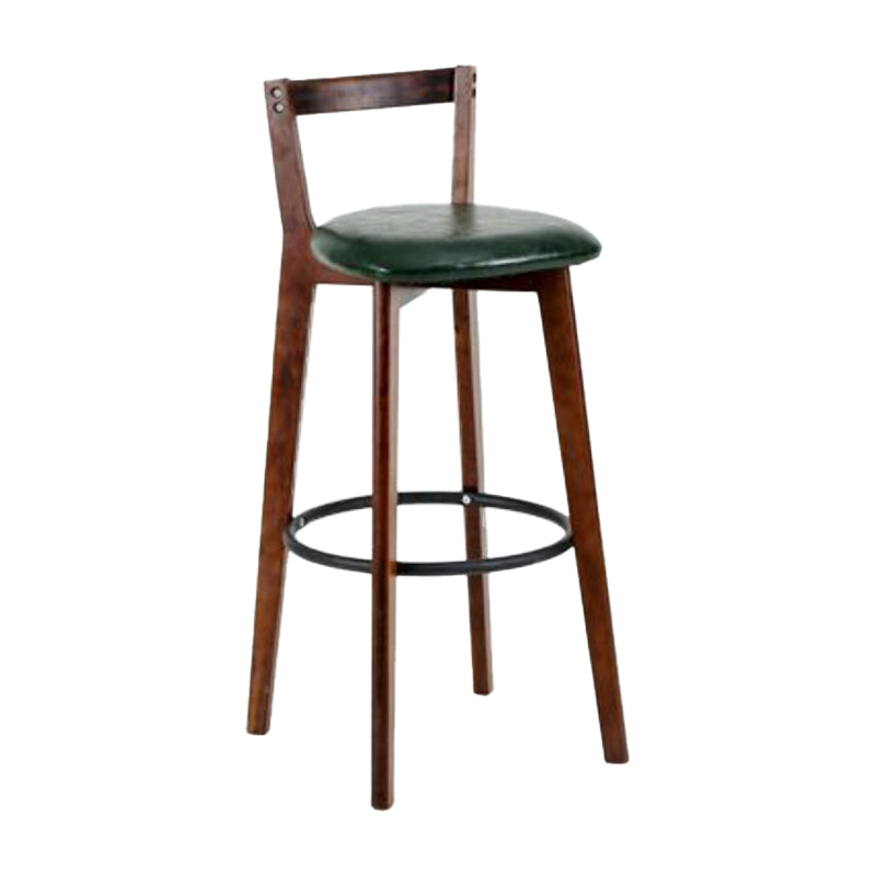 Simple Brown Wood Barstool Nordic Indoor Tall Stool with Upholstered Blackish Green 1 Piece Clearhalo 'Bar Furniture' 'Bar Stools' 'bar_stools' 'furn' 'furn_bar_stools' 'furniture_bar_stools' 'Kitchen & Dining Furniture' 'kitchen&dining_furn' 'kitchen' 'kitchen_furn' Furniture' 4431188