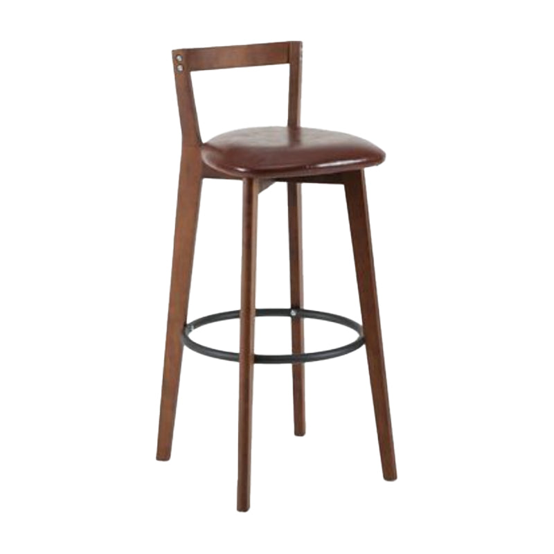 Simple Brown Wood Barstool Nordic Indoor Tall Stool with Upholstered Brown 1 Piece Clearhalo 'Bar Furniture' 'Bar Stools' 'bar_stools' 'furn' 'furn_bar_stools' 'furniture_bar_stools' 'Kitchen & Dining Furniture' 'kitchen&dining_furn' 'kitchen' 'kitchen_furn' Furniture' 4431189