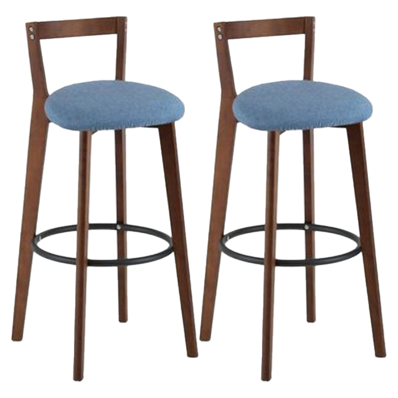 Simple Brown Wood Barstool Nordic Indoor Tall Stool with Upholstered Light Blue 2 Piece Set Clearhalo 'Bar Furniture' 'Bar Stools' 'bar_stools' 'furn' 'furn_bar_stools' 'furniture_bar_stools' 'Kitchen & Dining Furniture' 'kitchen&dining_furn' 'kitchen' 'kitchen_furn' Furniture' 4431190