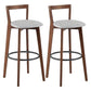 Simple Brown Wood Barstool Nordic Indoor Tall Stool with Upholstered Grey 2 Piece Set Clearhalo 'Bar Furniture' 'Bar Stools' 'bar_stools' 'furn' 'furn_bar_stools' 'furniture_bar_stools' 'Kitchen & Dining Furniture' 'kitchen&dining_furn' 'kitchen' 'kitchen_furn' Furniture' 4431191