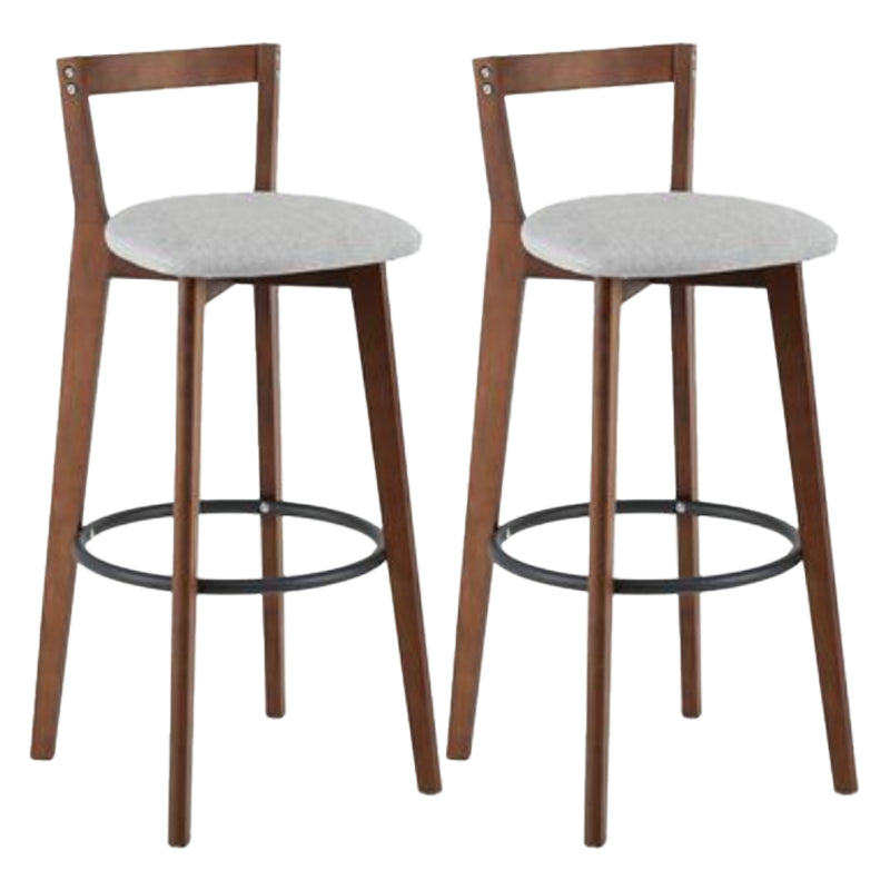 Simple Brown Wood Barstool Nordic Indoor Tall Stool with Upholstered Grey 2 Piece Set Clearhalo 'Bar Furniture' 'Bar Stools' 'bar_stools' 'furn' 'furn_bar_stools' 'furniture_bar_stools' 'Kitchen & Dining Furniture' 'kitchen&dining_furn' 'kitchen' 'kitchen_furn' Furniture' 4431191