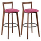 Simple Brown Wood Barstool Nordic Indoor Tall Stool with Upholstered Rose Red 2 Piece Set Clearhalo 'Bar Furniture' 'Bar Stools' 'bar_stools' 'furn' 'furn_bar_stools' 'furniture_bar_stools' 'Kitchen & Dining Furniture' 'kitchen&dining_furn' 'kitchen' 'kitchen_furn' Furniture' 4431192