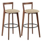 Simple Brown Wood Barstool Nordic Indoor Tall Stool with Upholstered Khaki 2 Piece Set Clearhalo 'Bar Furniture' 'Bar Stools' 'bar_stools' 'furn' 'furn_bar_stools' 'furniture_bar_stools' 'Kitchen & Dining Furniture' 'kitchen&dining_furn' 'kitchen' 'kitchen_furn' Furniture' 4431193