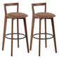 Simple Brown Wood Barstool Nordic Indoor Tall Stool with Upholstered Coffee 2 Piece Set Clearhalo 'Bar Furniture' 'Bar Stools' 'bar_stools' 'furn' 'furn_bar_stools' 'furniture_bar_stools' 'Kitchen & Dining Furniture' 'kitchen&dining_furn' 'kitchen' 'kitchen_furn' Furniture' 4431194