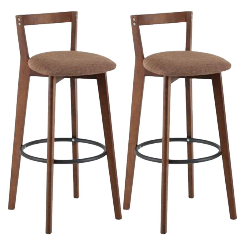 Simple Brown Wood Barstool Nordic Indoor Tall Stool with Upholstered Coffee 2 Piece Set Clearhalo 'Bar Furniture' 'Bar Stools' 'bar_stools' 'furn' 'furn_bar_stools' 'furniture_bar_stools' 'Kitchen & Dining Furniture' 'kitchen&dining_furn' 'kitchen' 'kitchen_furn' Furniture' 4431194