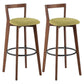 Simple Brown Wood Barstool Nordic Indoor Tall Stool with Upholstered Green 2 Piece Set Clearhalo 'Bar Furniture' 'Bar Stools' 'bar_stools' 'furn' 'furn_bar_stools' 'furniture_bar_stools' 'Kitchen & Dining Furniture' 'kitchen&dining_furn' 'kitchen' 'kitchen_furn' Furniture' 4431195