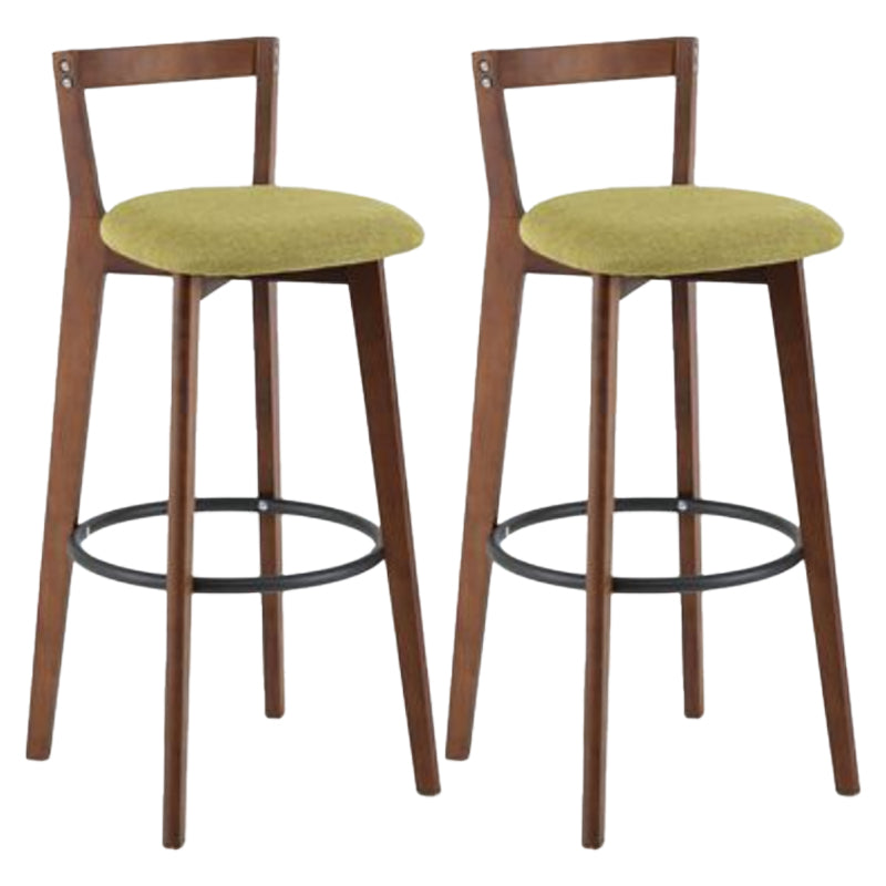 Simple Brown Wood Barstool Nordic Indoor Tall Stool with Upholstered Green 2 Piece Set Clearhalo 'Bar Furniture' 'Bar Stools' 'bar_stools' 'furn' 'furn_bar_stools' 'furniture_bar_stools' 'Kitchen & Dining Furniture' 'kitchen&dining_furn' 'kitchen' 'kitchen_furn' Furniture' 4431195