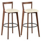 Simple Brown Wood Barstool Nordic Indoor Tall Stool with Upholstered Off-White 2 Piece Set Clearhalo 'Bar Furniture' 'Bar Stools' 'bar_stools' 'furn' 'furn_bar_stools' 'furniture_bar_stools' 'Kitchen & Dining Furniture' 'kitchen&dining_furn' 'kitchen' 'kitchen_furn' Furniture' 4431197