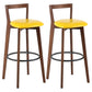 Simple Brown Wood Barstool Nordic Indoor Tall Stool with Upholstered Yellow 2 Piece Set Clearhalo 'Bar Furniture' 'Bar Stools' 'bar_stools' 'furn' 'furn_bar_stools' 'furniture_bar_stools' 'Kitchen & Dining Furniture' 'kitchen&dining_furn' 'kitchen' 'kitchen_furn' Furniture' 4431198