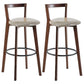 Simple Brown Wood Barstool Nordic Indoor Tall Stool with Upholstered Light Gray 2 Piece Set Clearhalo 'Bar Furniture' 'Bar Stools' 'bar_stools' 'furn' 'furn_bar_stools' 'furniture_bar_stools' 'Kitchen & Dining Furniture' 'kitchen&dining_furn' 'kitchen' 'kitchen_furn' Furniture' 4431199