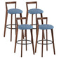 Simple Brown Wood Barstool Nordic Indoor Tall Stool with Upholstered Light Blue 4 Piece Set Clearhalo 'Bar Furniture' 'Bar Stools' 'bar_stools' 'furn' 'furn_bar_stools' 'furniture_bar_stools' 'Kitchen & Dining Furniture' 'kitchen&dining_furn' 'kitchen' 'kitchen_furn' Furniture' 4431204
