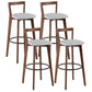 Simple Brown Wood Barstool Nordic Indoor Tall Stool with Upholstered Grey 4 Piece Set Clearhalo 'Bar Furniture' 'Bar Stools' 'bar_stools' 'furn' 'furn_bar_stools' 'furniture_bar_stools' 'Kitchen & Dining Furniture' 'kitchen&dining_furn' 'kitchen' 'kitchen_furn' Furniture' 4431205