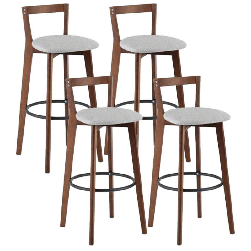 Simple Brown Wood Barstool Nordic Indoor Tall Stool with Upholstered Grey 4 Piece Set Clearhalo 'Bar Furniture' 'Bar Stools' 'bar_stools' 'furn' 'furn_bar_stools' 'furniture_bar_stools' 'Kitchen & Dining Furniture' 'kitchen&dining_furn' 'kitchen' 'kitchen_furn' Furniture' 4431205