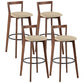 Simple Brown Wood Barstool Nordic Indoor Tall Stool with Upholstered Khaki 4 Piece Set Clearhalo 'Bar Furniture' 'Bar Stools' 'bar_stools' 'furn' 'furn_bar_stools' 'furniture_bar_stools' 'Kitchen & Dining Furniture' 'kitchen&dining_furn' 'kitchen' 'kitchen_furn' Furniture' 4431207