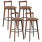 Simple Brown Wood Barstool Nordic Indoor Tall Stool with Upholstered Coffee 4 Piece Set Clearhalo 'Bar Furniture' 'Bar Stools' 'bar_stools' 'furn' 'furn_bar_stools' 'furniture_bar_stools' 'Kitchen & Dining Furniture' 'kitchen&dining_furn' 'kitchen' 'kitchen_furn' Furniture' 4431208