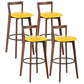 Simple Brown Wood Barstool Nordic Indoor Tall Stool with Upholstered Yellow 4 Piece Set Clearhalo 'Bar Furniture' 'Bar Stools' 'bar_stools' 'furn' 'furn_bar_stools' 'furniture_bar_stools' 'Kitchen & Dining Furniture' 'kitchen&dining_furn' 'kitchen' 'kitchen_furn' Furniture' 4431212