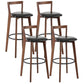 Simple Brown Wood Barstool Nordic Indoor Tall Stool with Upholstered Black 4 Piece Set Clearhalo 'Bar Furniture' 'Bar Stools' 'bar_stools' 'furn' 'furn_bar_stools' 'furniture_bar_stools' 'Kitchen & Dining Furniture' 'kitchen&dining_furn' 'kitchen' 'kitchen_furn' Furniture' 4431215