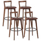 Simple Brown Wood Barstool Nordic Indoor Tall Stool with Upholstered Brown 4 Piece Set Clearhalo 'Bar Furniture' 'Bar Stools' 'bar_stools' 'furn' 'furn_bar_stools' 'furniture_bar_stools' 'Kitchen & Dining Furniture' 'kitchen&dining_furn' 'kitchen' 'kitchen_furn' Furniture' 4431217