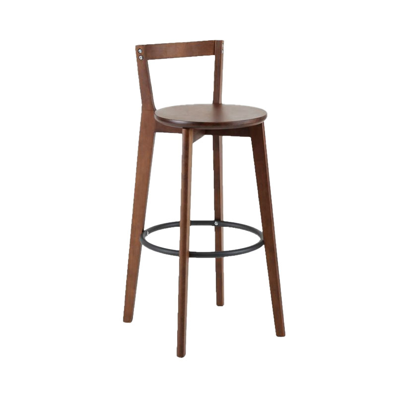 Simple Brown Wood Barstool Nordic Indoor Tall Stool with Upholstered 1 Piece Clearhalo 'Bar Furniture' 'Bar Stools' 'bar_stools' 'furn' 'furn_bar_stools' 'furniture_bar_stools' 'Kitchen & Dining Furniture' 'kitchen&dining_furn' 'kitchen' 'kitchen_furn' Furniture' 4431218