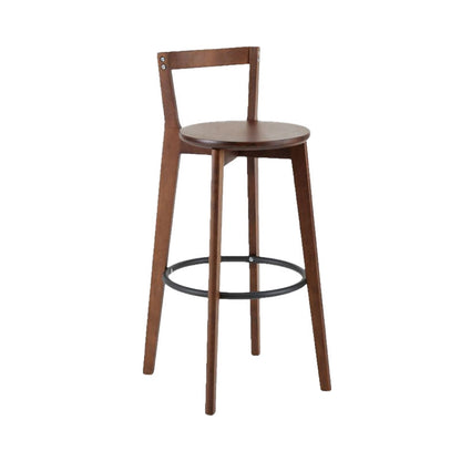 Simple Brown Wood Barstool Nordic Indoor Tall Stool with Upholstered 1 Piece Clearhalo 'Bar Furniture' 'Bar Stools' 'bar_stools' 'furn' 'furn_bar_stools' 'furniture_bar_stools' 'Kitchen & Dining Furniture' 'kitchen&dining_furn' 'kitchen' 'kitchen_furn' Furniture' 4431218