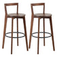 Simple Brown Wood Barstool Nordic Indoor Tall Stool with Upholstered Dark Brown 2 Piece Set Clearhalo 'Bar Furniture' 'Bar Stools' 'bar_stools' 'furn' 'furn_bar_stools' 'furniture_bar_stools' 'Kitchen & Dining Furniture' 'kitchen&dining_furn' 'kitchen' 'kitchen_furn' Furniture' 4431219