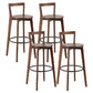 Simple Brown Wood Barstool Nordic Indoor Tall Stool with Upholstered Dark Brown 4 Piece Set Clearhalo 'Bar Furniture' 'Bar Stools' 'bar_stools' 'furn' 'furn_bar_stools' 'furniture_bar_stools' 'Kitchen & Dining Furniture' 'kitchen&dining_furn' 'kitchen' 'kitchen_furn' Furniture' 4431220