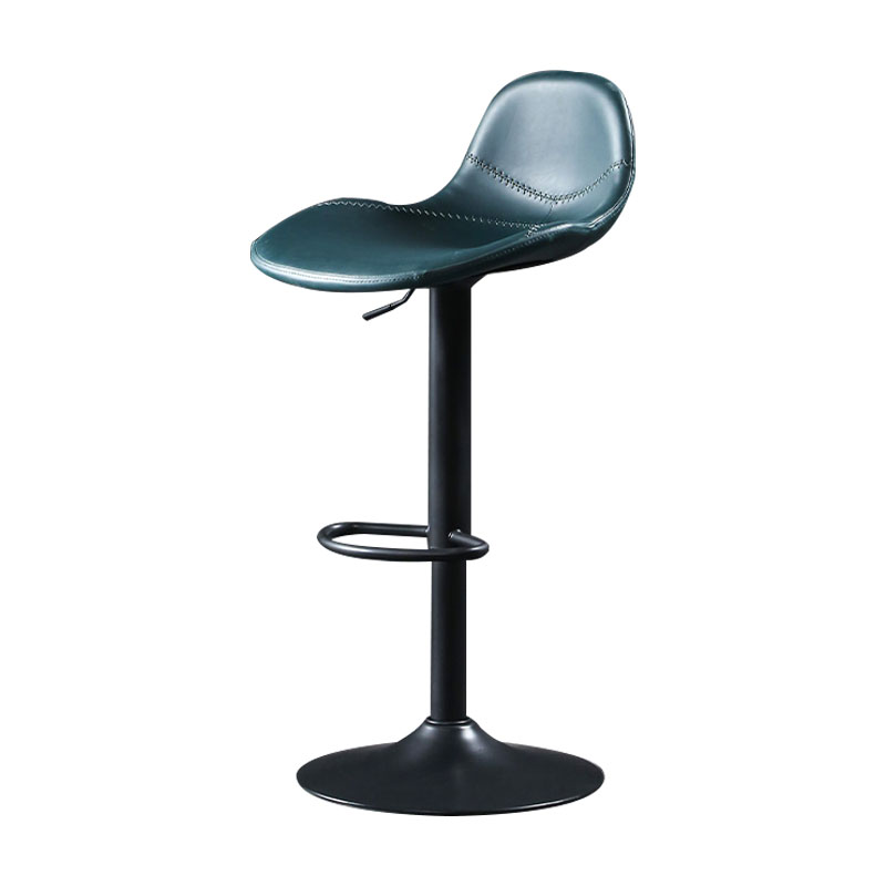 Adjustable Height Iron Leather Counter Stools Black Swivel Scandinavian Bar Stools Blue 1 Piece Clearhalo 'Bar Furniture' 'Bar Stools' 'bar_stools' 'furn' 'furn_bar_stools' 'furniture_bar_stools' 'Kitchen & Dining Furniture' 'kitchen&dining_furn' 'kitchen' 'kitchen_furn' Furniture' 4431226