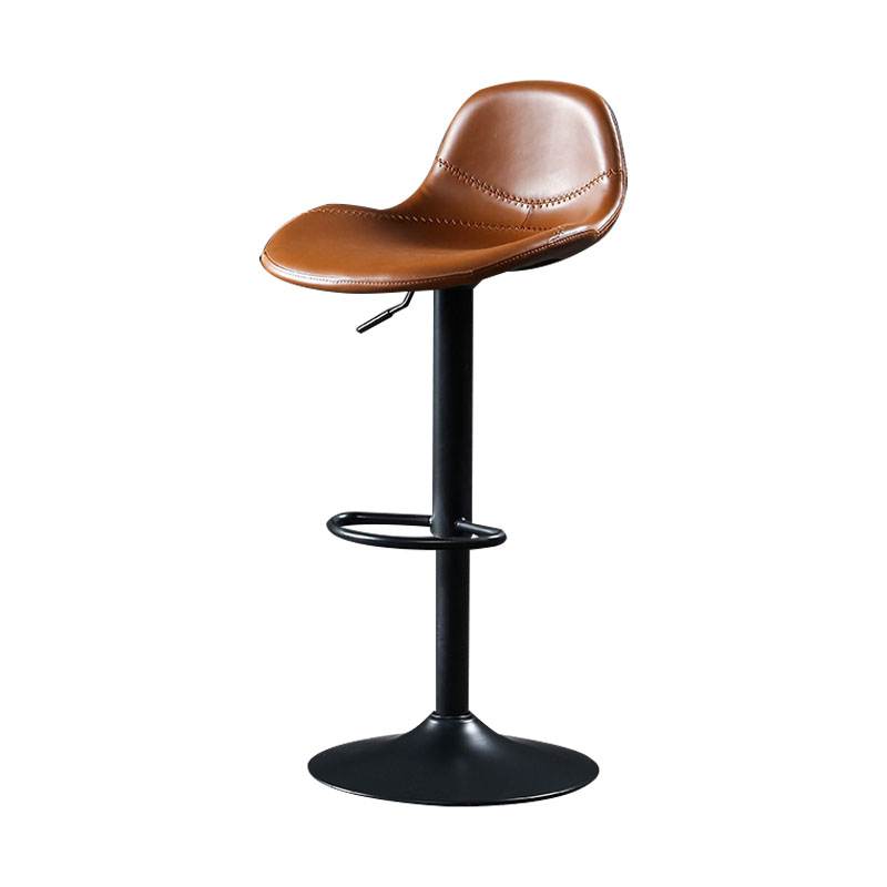 Adjustable Height Iron Leather Counter Stools Black Swivel Scandinavian Bar Stools Clearhalo 'Bar Furniture' 'Bar Stools' 'bar_stools' 'furn' 'furn_bar_stools' 'furniture_bar_stools' 'Kitchen & Dining Furniture' 'kitchen&dining_furn' 'kitchen' 'kitchen_furn' Furniture' 4431230