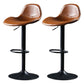 Adjustable Height Iron Leather Counter Stools Black Swivel Scandinavian Bar Stools Brown 2 Piece Set Clearhalo 'Bar Furniture' 'Bar Stools' 'bar_stools' 'furn' 'furn_bar_stools' 'furniture_bar_stools' 'Kitchen & Dining Furniture' 'kitchen&dining_furn' 'kitchen' 'kitchen_furn' Furniture' 4431231