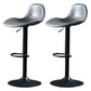 Adjustable Height Iron Leather Counter Stools Black Swivel Scandinavian Bar Stools Grey 2 Piece Set Clearhalo 'Bar Furniture' 'Bar Stools' 'bar_stools' 'furn' 'furn_bar_stools' 'furniture_bar_stools' 'Kitchen & Dining Furniture' 'kitchen&dining_furn' 'kitchen' 'kitchen_furn' Furniture' 4431233