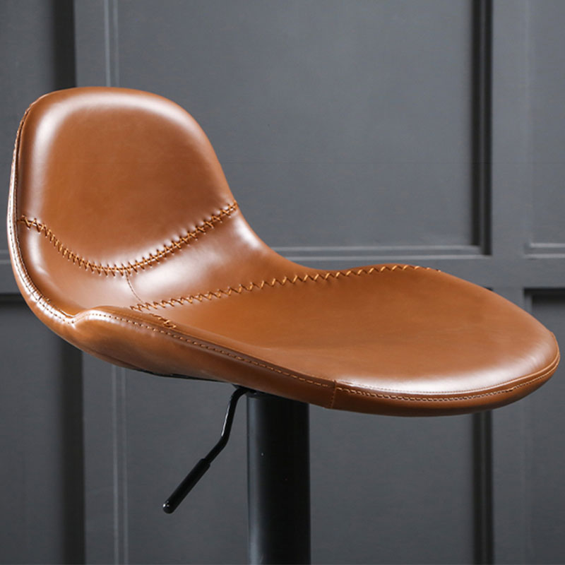 Adjustable Height Iron Leather Counter Stools Black Swivel Scandinavian Bar Stools Clearhalo 'Bar Furniture' 'Bar Stools' 'bar_stools' 'furn' 'furn_bar_stools' 'furniture_bar_stools' 'Kitchen & Dining Furniture' 'kitchen&dining_furn' 'kitchen' 'kitchen_furn' Furniture' 4431234