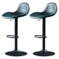 Adjustable Height Iron Leather Counter Stools Black Swivel Scandinavian Bar Stools Blue 2 Piece Set Clearhalo 'Bar Furniture' 'Bar Stools' 'bar_stools' 'furn' 'furn_bar_stools' 'furniture_bar_stools' 'Kitchen & Dining Furniture' 'kitchen&dining_furn' 'kitchen' 'kitchen_furn' Furniture' 4431235