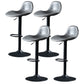 Adjustable Height Iron Leather Counter Stools Black Swivel Scandinavian Bar Stools Grey 4 Piece Set Clearhalo 'Bar Furniture' 'Bar Stools' 'bar_stools' 'furn' 'furn_bar_stools' 'furniture_bar_stools' 'Kitchen & Dining Furniture' 'kitchen&dining_furn' 'kitchen' 'kitchen_furn' Furniture' 4431240