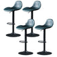 Adjustable Height Iron Leather Counter Stools Black Swivel Scandinavian Bar Stools Blue 4 Piece Set Clearhalo 'Bar Furniture' 'Bar Stools' 'bar_stools' 'furn' 'furn_bar_stools' 'furniture_bar_stools' 'Kitchen & Dining Furniture' 'kitchen&dining_furn' 'kitchen' 'kitchen_furn' Furniture' 4431242