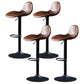 Adjustable Height Iron Leather Counter Stools Black Swivel Scandinavian Bar Stools Dark Brown 4 Piece Set Clearhalo 'Bar Furniture' 'Bar Stools' 'bar_stools' 'furn' 'furn_bar_stools' 'furniture_bar_stools' 'Kitchen & Dining Furniture' 'kitchen&dining_furn' 'kitchen' 'kitchen_furn' Furniture' 4431244