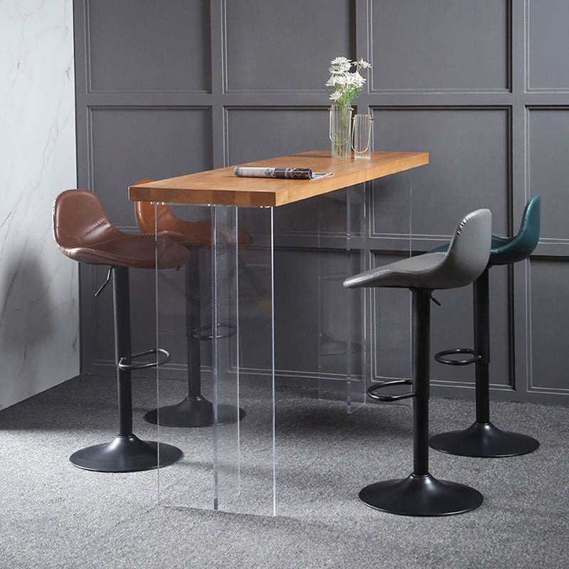 Adjustable Height Iron Leather Counter Stools Black Swivel Scandinavian Bar Stools Clearhalo 'Bar Furniture' 'Bar Stools' 'bar_stools' 'furn' 'furn_bar_stools' 'furniture_bar_stools' 'Kitchen & Dining Furniture' 'kitchen&dining_furn' 'kitchen' 'kitchen_furn' Furniture' 4431245