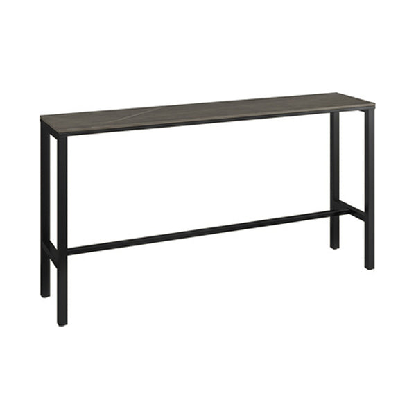Industrial Iron Bar Table Faux Marble Rectangle Top 41.3"H Bistro Table with Footrest Grey Without Chairs Clearhalo 'Bar Furniture' 'Bar Stools' 'Bar Tables' 'bar_stools' 'bar_tables' 'furn' 'furn_bar_tables' 'furniture_bar_stools' 'Kitchen & Dining Furniture' 'kitchen&dining_furn' 'kitchen' 'kitchen_furn' Furniture' 4431250