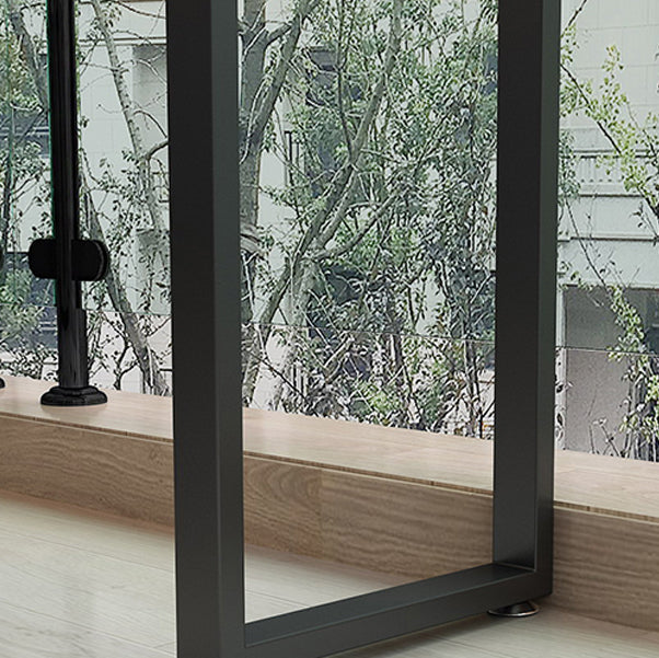 Modern Brown Wood Bistro Table with Rectangle Table Top Black Trestle Table, Only Table Clearhalo 'Bar Furniture' 'Bar Stools' 'Bar Tables' 'bar_stools' 'bar_tables' 'furn' 'furn_bar_tables' 'furniture_bar_stools' 'Kitchen & Dining Furniture' 'kitchen&dining_furn' 'kitchen' 'kitchen_furn' Furniture' 4431266