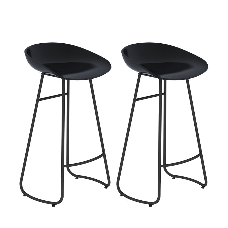 Modern Style Bar Chair PP Bucket Seat Iron Sled Legs Barstool with Footrest for Bar Black 2 Piece Set Bar Stool(30"H) Clearhalo 'Bar Furniture' 'Bar Stools' 'bar_stools' 'furn' 'furn_bar_stools' 'furniture_bar_stools' 'Kitchen & Dining Furniture' 'kitchen&dining_furn' 'kitchen' 'kitchen_furn' Furniture' 4431285