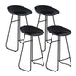 Modern Style Bar Chair PP Bucket Seat Iron Sled Legs Barstool with Footrest for Bar Black 4 Piece Set Bar Stool(30"H) Clearhalo 'Bar Furniture' 'Bar Stools' 'bar_stools' 'furn' 'furn_bar_stools' 'furniture_bar_stools' 'Kitchen & Dining Furniture' 'kitchen&dining_furn' 'kitchen' 'kitchen_furn' Furniture' 4431287