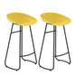 Modern Style Bar Chair PP Bucket Seat Iron Sled Legs Barstool with Footrest for Bar Yellow 2 Piece Set Bar Stool(30"H) Clearhalo 'Bar Furniture' 'Bar Stools' 'bar_stools' 'furn' 'furn_bar_stools' 'furniture_bar_stools' 'Kitchen & Dining Furniture' 'kitchen&dining_furn' 'kitchen' 'kitchen_furn' Furniture' 4431292