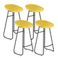Modern Style Bar Chair PP Bucket Seat Iron Sled Legs Barstool with Footrest for Bar Yellow 4 Piece Set Bar Stool(30"H) Clearhalo 'Bar Furniture' 'Bar Stools' 'bar_stools' 'furn' 'furn_bar_stools' 'furniture_bar_stools' 'Kitchen & Dining Furniture' 'kitchen&dining_furn' 'kitchen' 'kitchen_furn' Furniture' 4431294