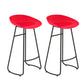 Modern Style Bar Chair PP Bucket Seat Iron Sled Legs Barstool with Footrest for Bar Red 2 Piece Set Bar Stool(30"H) Clearhalo 'Bar Furniture' 'Bar Stools' 'bar_stools' 'furn' 'furn_bar_stools' 'furniture_bar_stools' 'Kitchen & Dining Furniture' 'kitchen&dining_furn' 'kitchen' 'kitchen_furn' Furniture' 4431298
