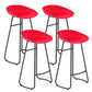 Modern Style Bar Chair PP Bucket Seat Iron Sled Legs Barstool with Footrest for Bar Red 4 Piece Set Bar Stool(30"H) Clearhalo 'Bar Furniture' 'Bar Stools' 'bar_stools' 'furn' 'furn_bar_stools' 'furniture_bar_stools' 'Kitchen & Dining Furniture' 'kitchen&dining_furn' 'kitchen' 'kitchen_furn' Furniture' 4431299