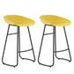 Modern Style Bar Chair PP Bucket Seat Iron Sled Legs Barstool with Footrest for Bar Yellow 2 Piece Set Counter Stool(26"H) Clearhalo 'Bar Furniture' 'Bar Stools' 'bar_stools' 'furn' 'furn_bar_stools' 'furniture_bar_stools' 'Kitchen & Dining Furniture' 'kitchen&dining_furn' 'kitchen' 'kitchen_furn' Furniture' 4431303