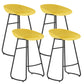 Modern Style Bar Chair PP Bucket Seat Iron Sled Legs Barstool with Footrest for Bar Yellow 4 Piece Set Counter Stool(26"H) Clearhalo 'Bar Furniture' 'Bar Stools' 'bar_stools' 'furn' 'furn_bar_stools' 'furniture_bar_stools' 'Kitchen & Dining Furniture' 'kitchen&dining_furn' 'kitchen' 'kitchen_furn' Furniture' 4431304